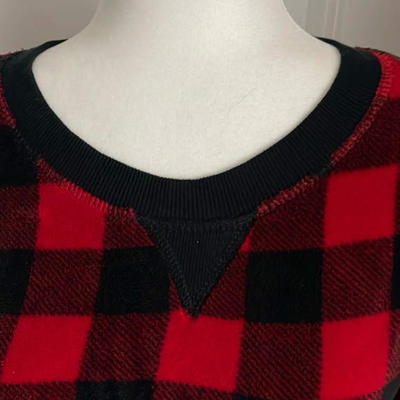 Cozy Plaid Holiday Sweater by Wondershop - Red & Black, Size L - Picture 3 of 7